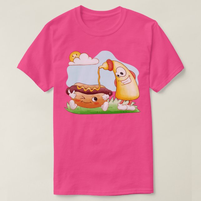 Funny Hotdog und Senf T-Shirt (Design vorne)