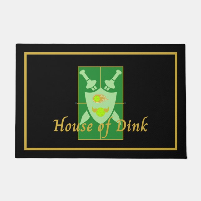 Funny House of Dink Pickleball Wappen Fußmatte (Vorderseite)