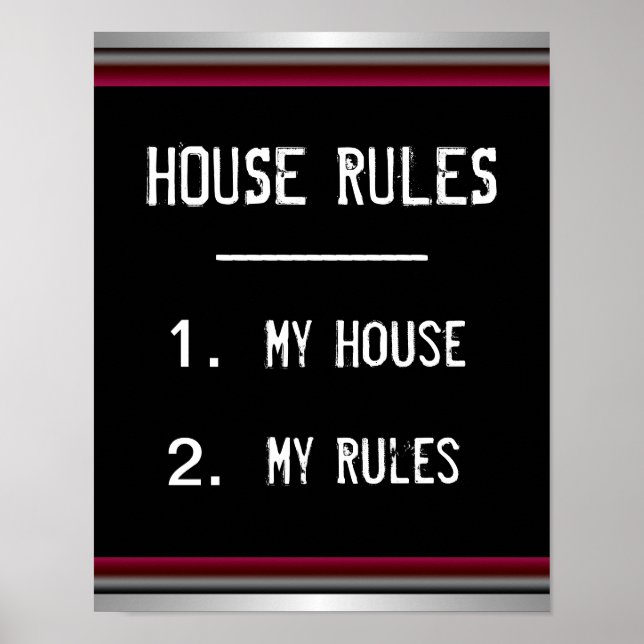 Funny House Rules Poster (Vorne)