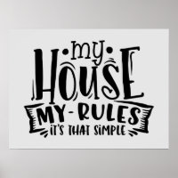 funny house rules word art