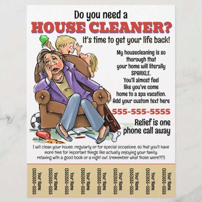 Funny Housecleaning Service Zuhause Housekeeper Pr Flyer (Vorne)