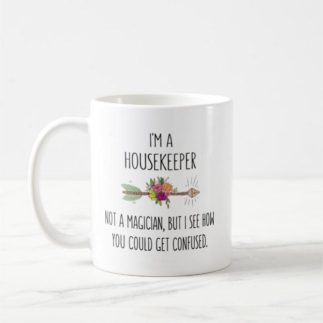 Funny Housekeeper House Cleaner Geschenk Idee Kaffeetasse (Links)