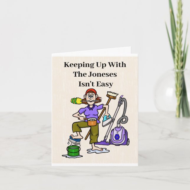 Funny Housekeepers Day Grußkarte Karte (Vorderseite)