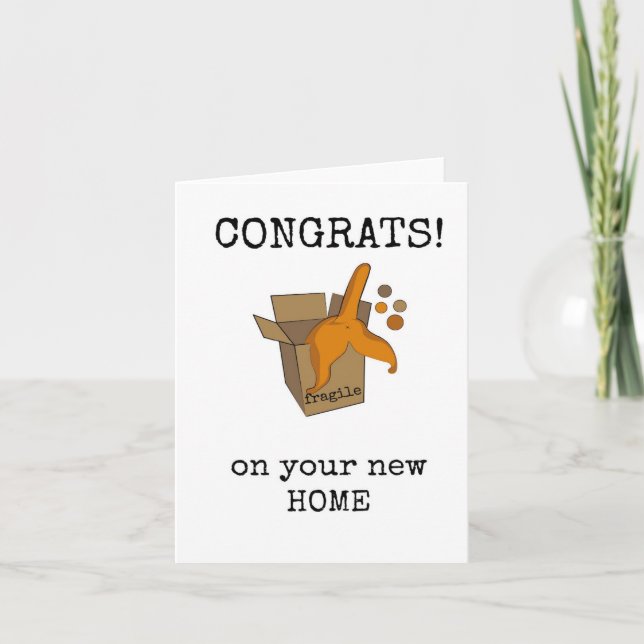 Funny Housewarming Card, New Zuhause, Cat Karte (Vorderseite)