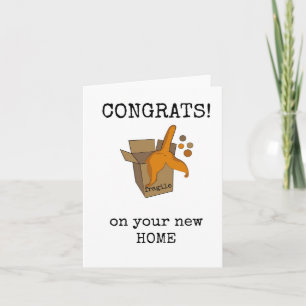 Funny Housewarming Card, New Zuhause, Cat Karte