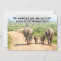 Funny Housewärming Open House Elephants bewegt