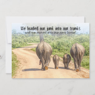 Funny Housewärming Open House Elephants bewegt Einladung