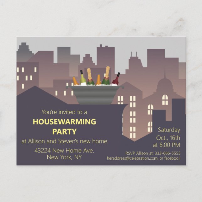 Funny Housewarming Party Design Postkarte (Vorderseite)