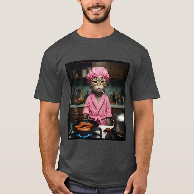 Funny Housewife Cat Meme Gen Z Men's Basic T-Shirt (Vorderseite)