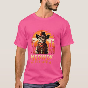 Funny Howdy Meme Wild West Cowboy Hat Meowdy Paris T-Shirt
