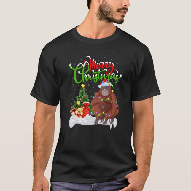 Funny Howler Animal Lover Xmas Lighting Howler Chr T-Shirt (Vorderseite)