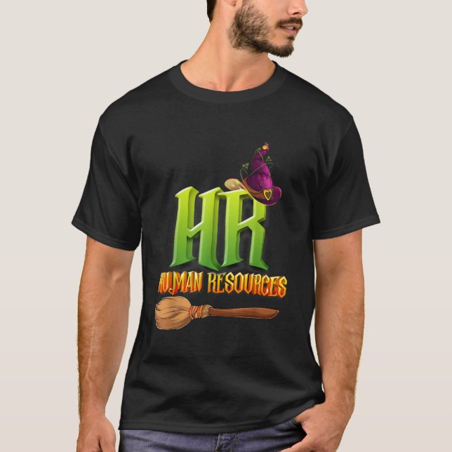 Funny HR Hexenkraft Human Resources Pumpkin Hallow T-Shirt (Vorderseite)