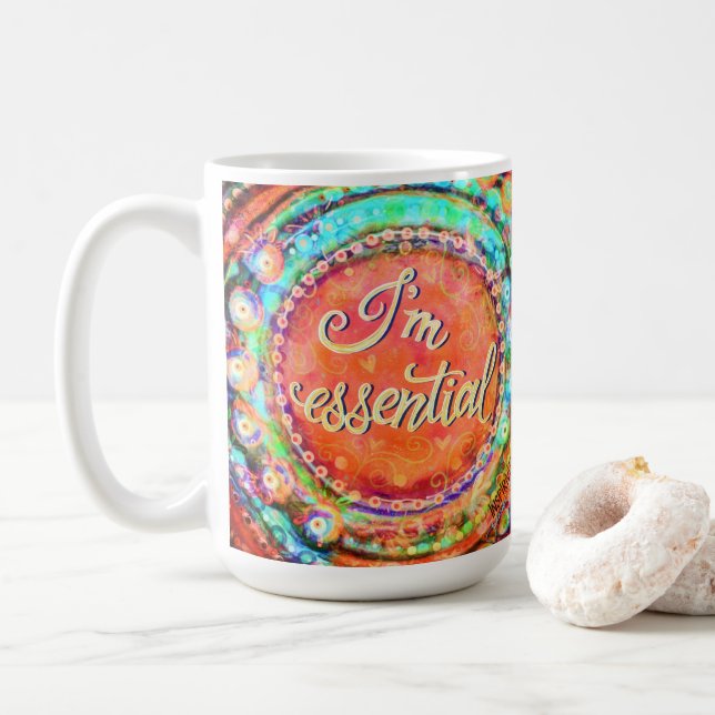 Funny Hübsch Floral essenzielle Inspiritivität Kaffeetasse (Mit Donut)
