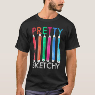 Funny Hübsch Sketch Kunst für Künstlerinnen Frauen T-Shirt