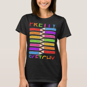 Funny Hübsch Sketch Kunst für Künstlerinnen Frauen T-Shirt