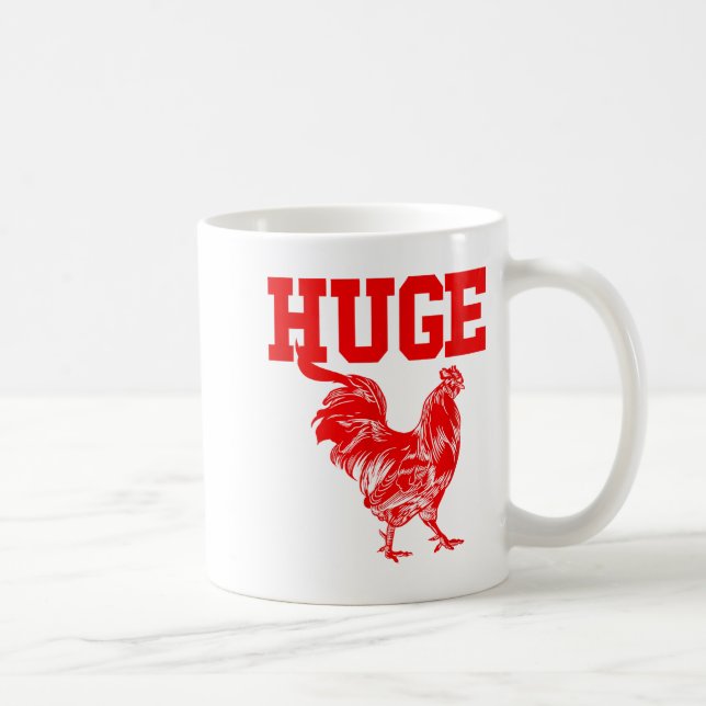 Funny Huge Mens Rooster Graphic  Kaffeetasse (Rechts)