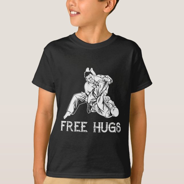 Funny Hugs Brazilian Jiu Jitsu Mma Bjj  T-Shirt (Vorderseite)