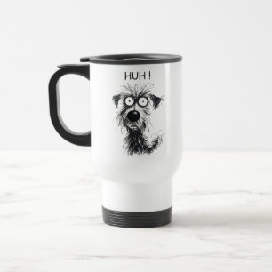 Funny HUH! Hunde Sketch Travel Mug for Pet Lovers Reisebecher