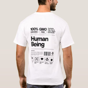 Funny Human Being Label T-Shirt