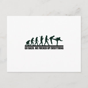 Funny Human Evolution Graphic Design Postkarte