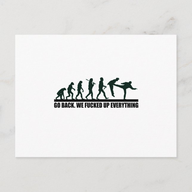 Funny Human Evolution Graphic Design Postkarte (Vorderseite)