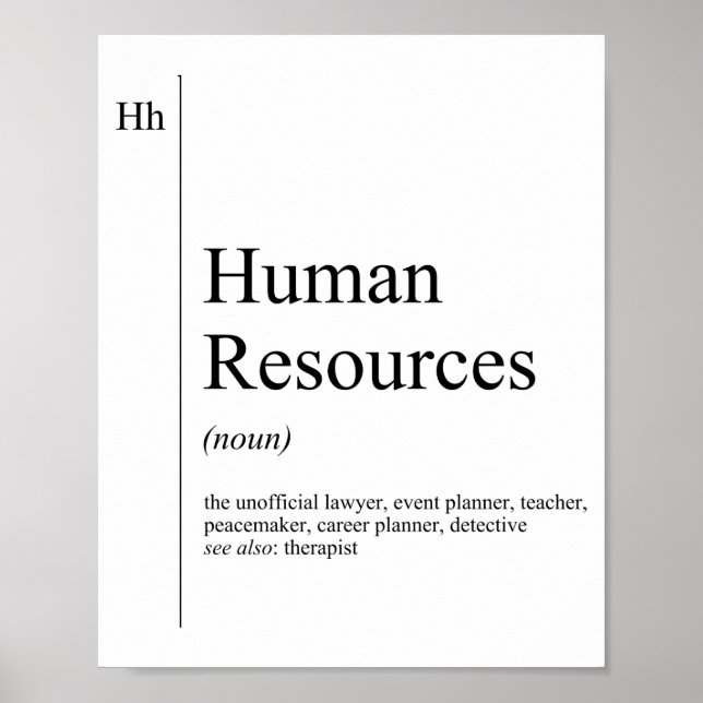 Funny Human Resources Definition Poster (Vorne)