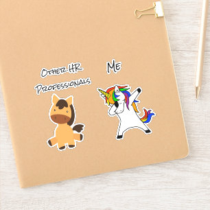 Funny Human Resources HR Einhorn Aufkleber