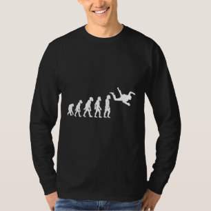 Funny Human Skydiving Evolution Freefall Skydiver T-Shirt
