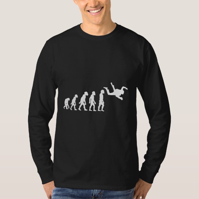 Funny Human Skydiving Evolution Freefall Skydiver T-Shirt (Vorderseite)