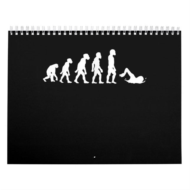 Funny Human Swimming Evolution Schwimmer Schwimmba Kalender (Titelbild)