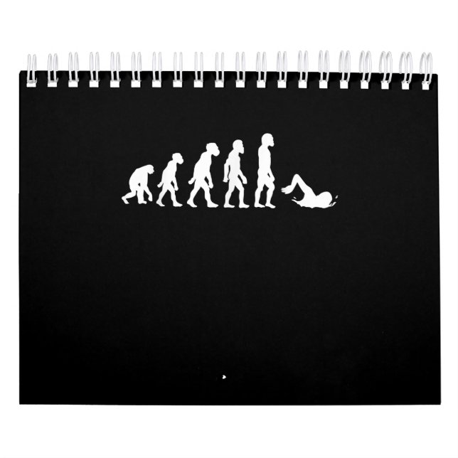 Funny Human Swimming Evolution Schwimmer Schwimmen Kalender (Titelbild)