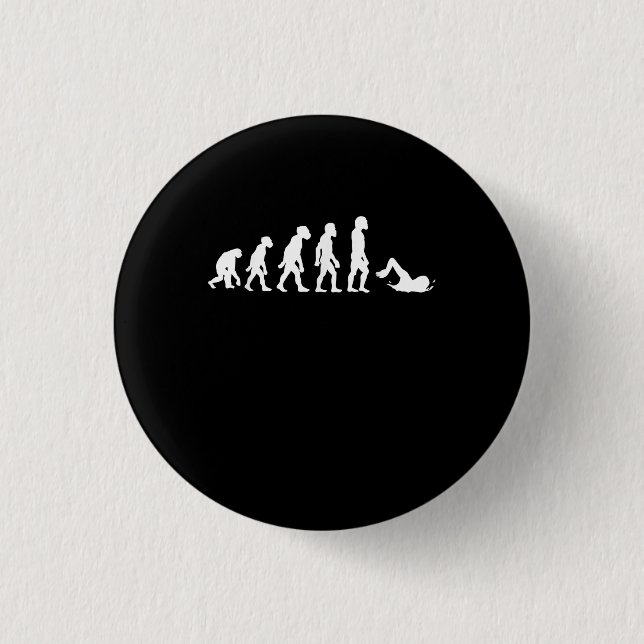 Funny Human Swimming Evolution Schwimmer Schwimmer Button (Vorderseite)