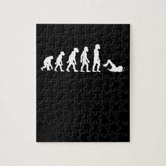 Funny Human Swimming Evolution Schwimmer Schwimmer Puzzle (Vertikal)