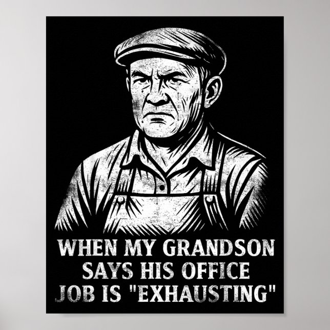 Funny Humor Grandpa Gift Father's Day Grandfather  Poster (Vorne)