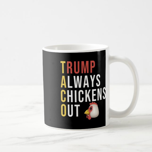 Funny Humor Taco Trump Always Chickens Out  Kaffeetasse (Rechts)