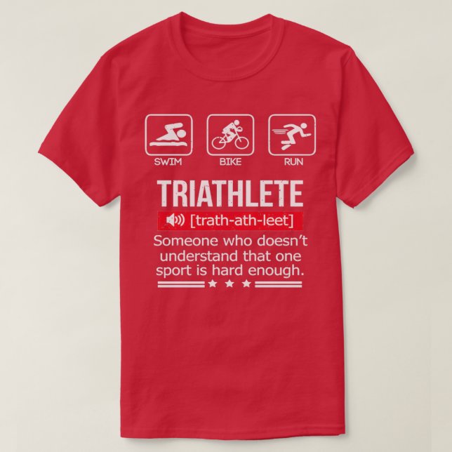 Funny Humor Triathlon sports T-Shirt (Design vorne)