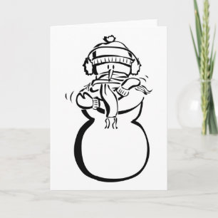 Funny Humorous Cold Snowman Holidays Christmas Feiertagskarte