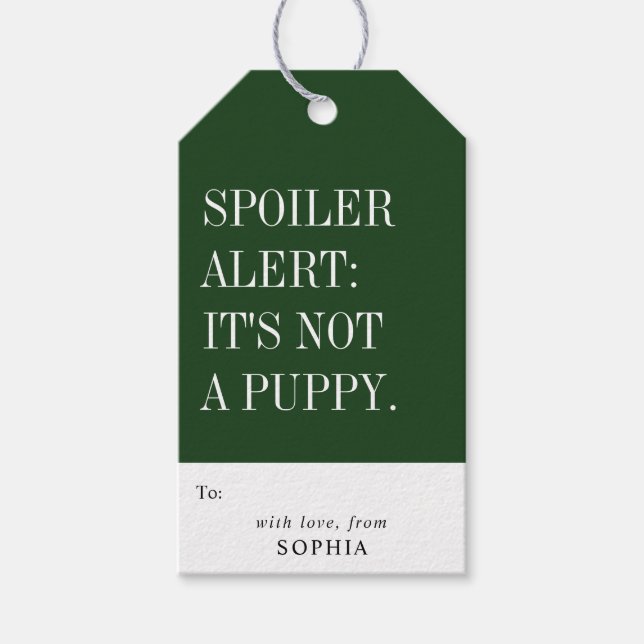Funny Humorous Spoiler Alert: It's Not A Puppy Geschenkanhänger (Vorderseite)