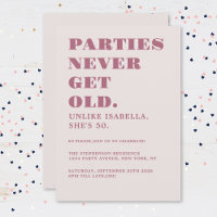 Funny Humour 50. Geburtstagsparty Pink