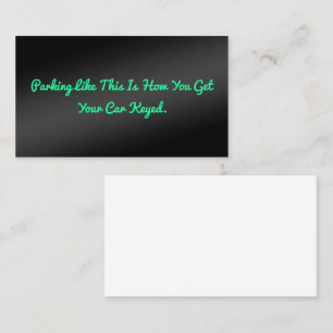Funny Humour Bad Parking Telefonnummerkarte