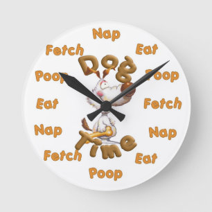 Funny Humour Dog Time Wall Clock Runde Wanduhr