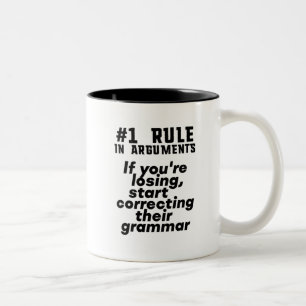 Funny Humour Grammar Zitat Englisch Lehrer Zweifarbige Tasse