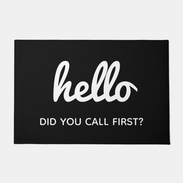 Funny Humour Hello Black and White Fußmatte (Vorderseite)