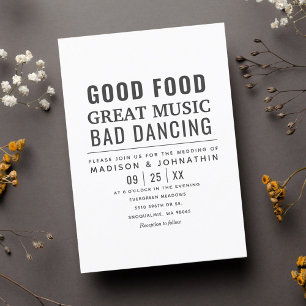 Funny Humour Moderne Schwarz & Weiß Hochzeit Einladung