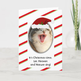 Funny Humour Singing Cat Christmas Feiertagskarte