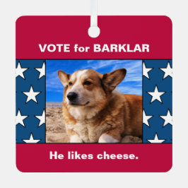Funny Hund Election 2 Pet Fotos USA Flaggen Rot Ornament Aus Metall