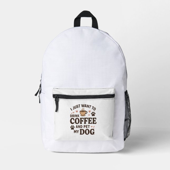 Funny Hund Lover Tasse Hund Mama Hund Vater Bedruckter Rucksack (Vorderseite)