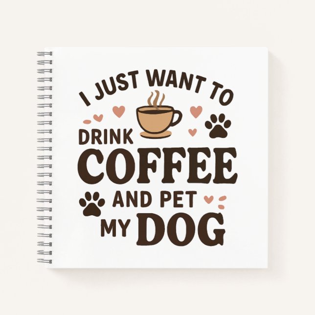 Funny Hund Lover Tasse Hund Mama Hund Vater Notizbuch (Vorderseite)