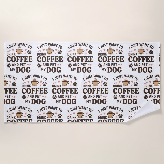 Funny Hund Lover Tasse Hund Mama Hund Vater Strandtuch (Vorderseite)