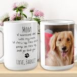Funny Hund Mama Personalisiertes Haustier Foto Kaffeetasse<br><div class="desc">Überraschen Sie die Mama der Hunde diesen Mütter Tag, ihren Geburtstag oder jede Gelegenheit mit dieser super niedlichen und lustigen Hund Mutter Tasse. "Wenn jemand anderes meine Mutter wäre, würde ich ihre Schuhe aufkauen, auf ihren Teppich gekackt und dich finden!" Ein perfektes Geschenk vom Hund ! Personalisieren Sie mit dem...</div>